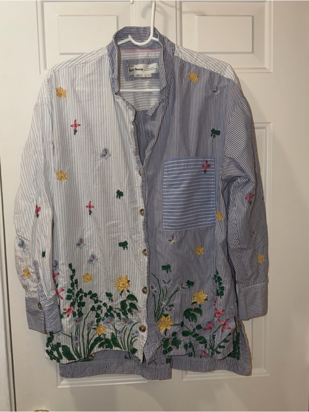 Anthropologie Maeve Pernile Rosenkilde Oversized Buttondown Shirt Size Medium - Picture 2 of 6